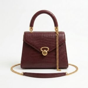 Burgundy Structured Handbag