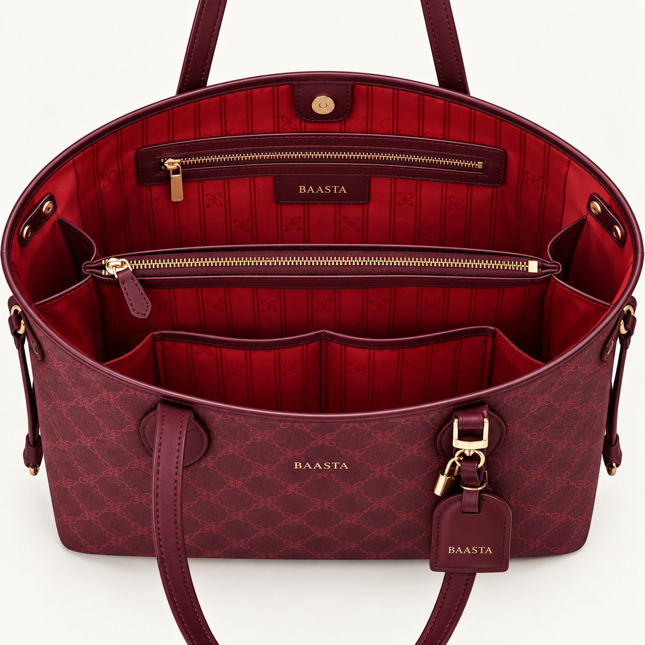 Burgundy Textured Tote Bag - Image 5