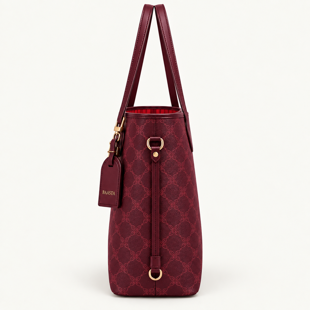 Burgundy Textured Tote Bag - Image 6