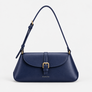 Navy Buckle Shoulder Bag