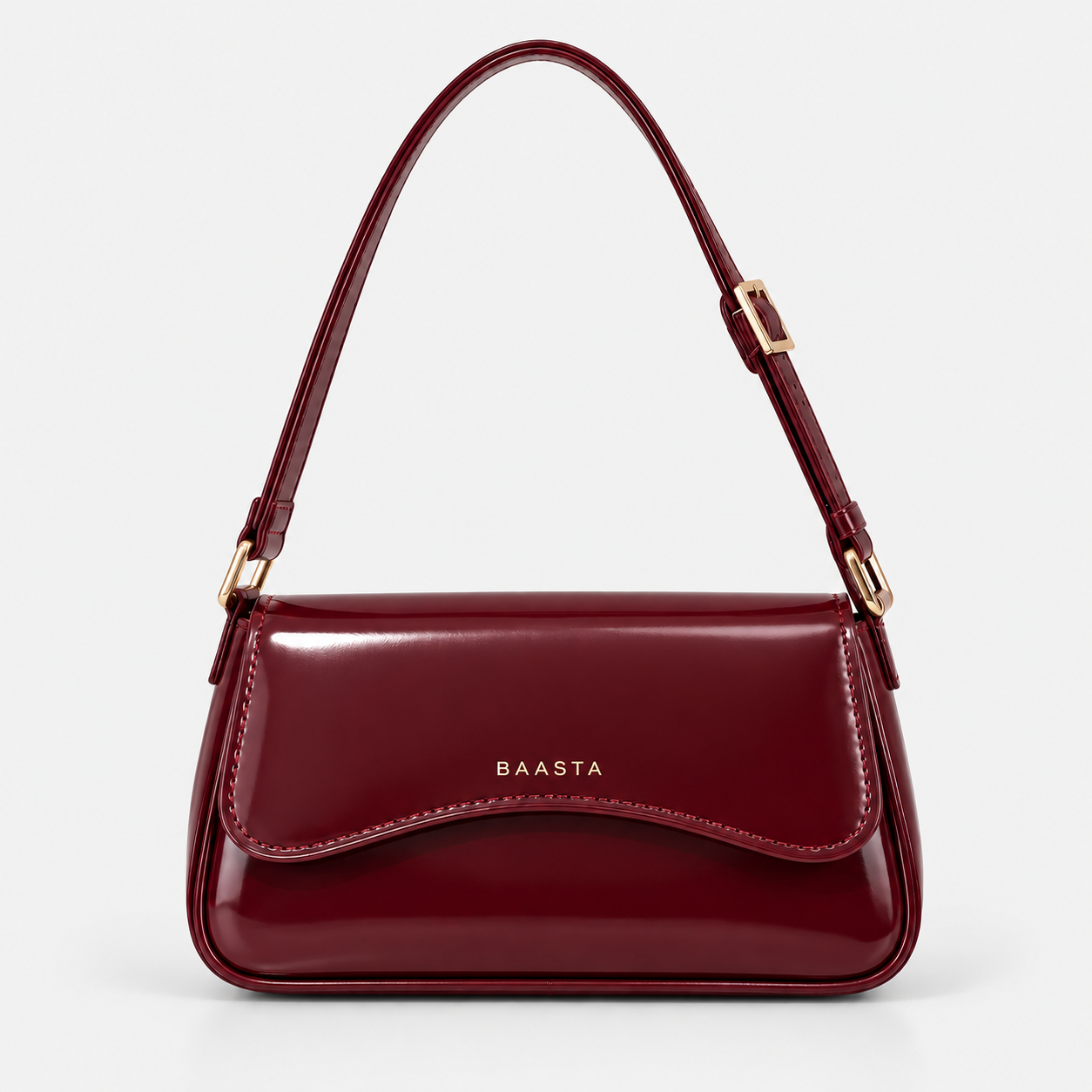 Glossy Burgundy Shoulder Bag