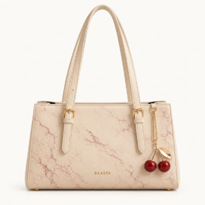 Beige Cherry Charm Shoulder Bag