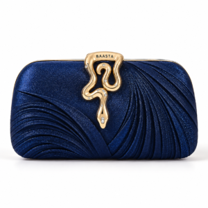 Royal Blue Pleated Clutch