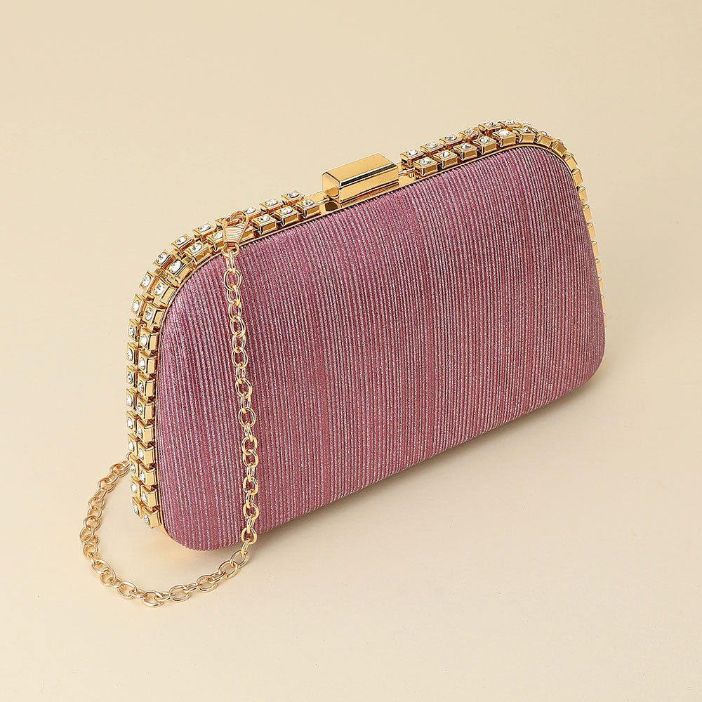 Rose Pink Rhinestone Clutch - Image 2