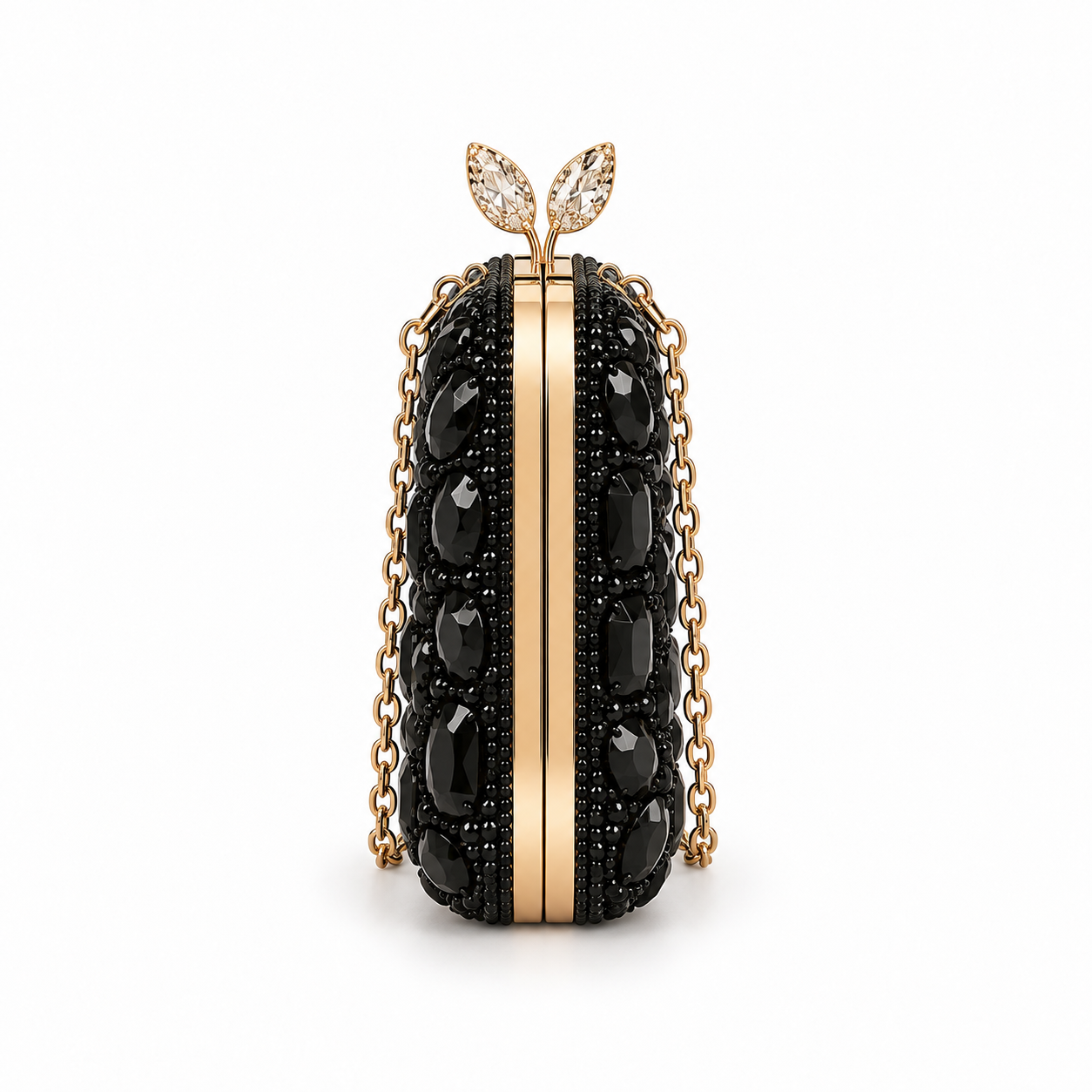 Black Crystal Stone Clutch - Image 3
