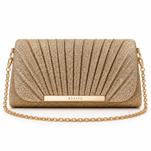 Gold Pleated Clutch