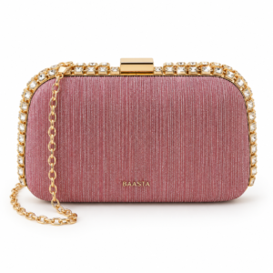 Rose Pink Rhinestone Clutch